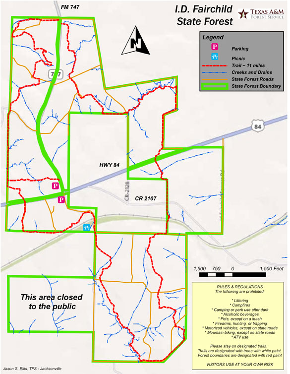 Forest Map to Train Robber Ranch