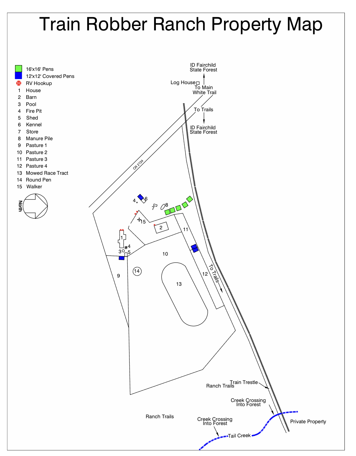 Property Map to Train Robber Ranch